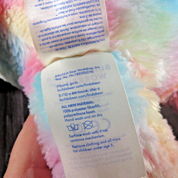 Build A Bear Fairy Friend Plush Stuffed Animal Bear Pastel Tie Dye 16” BAB Wings - Picture 12 of 16